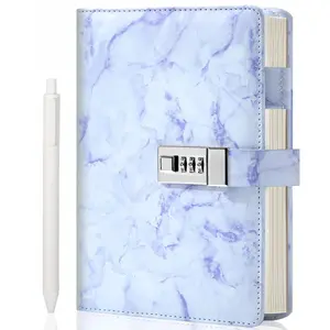 Marble Diary with Lock for Girls and Women, A5 Secret Journal with Lock 192 Pages Waterproof Girls Locked Diary with Pen, Password Locked Journals for Teen Girls
