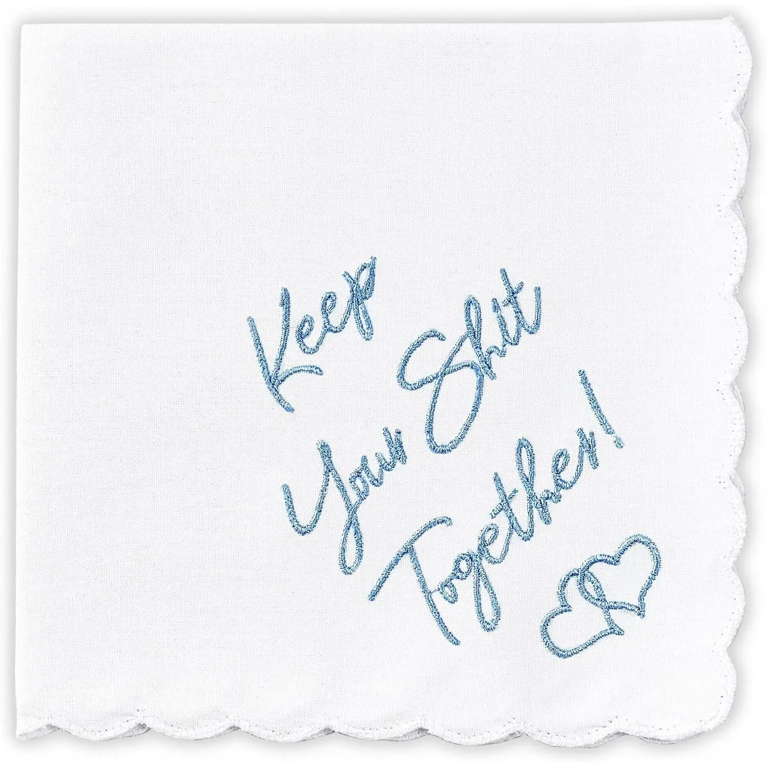 Something Blue Wedding Gift Handkerchief Keep Your Shit Together - Funny Bridal Keepsake for Mother of the Bride or Groom, Wedding Day GiftGift