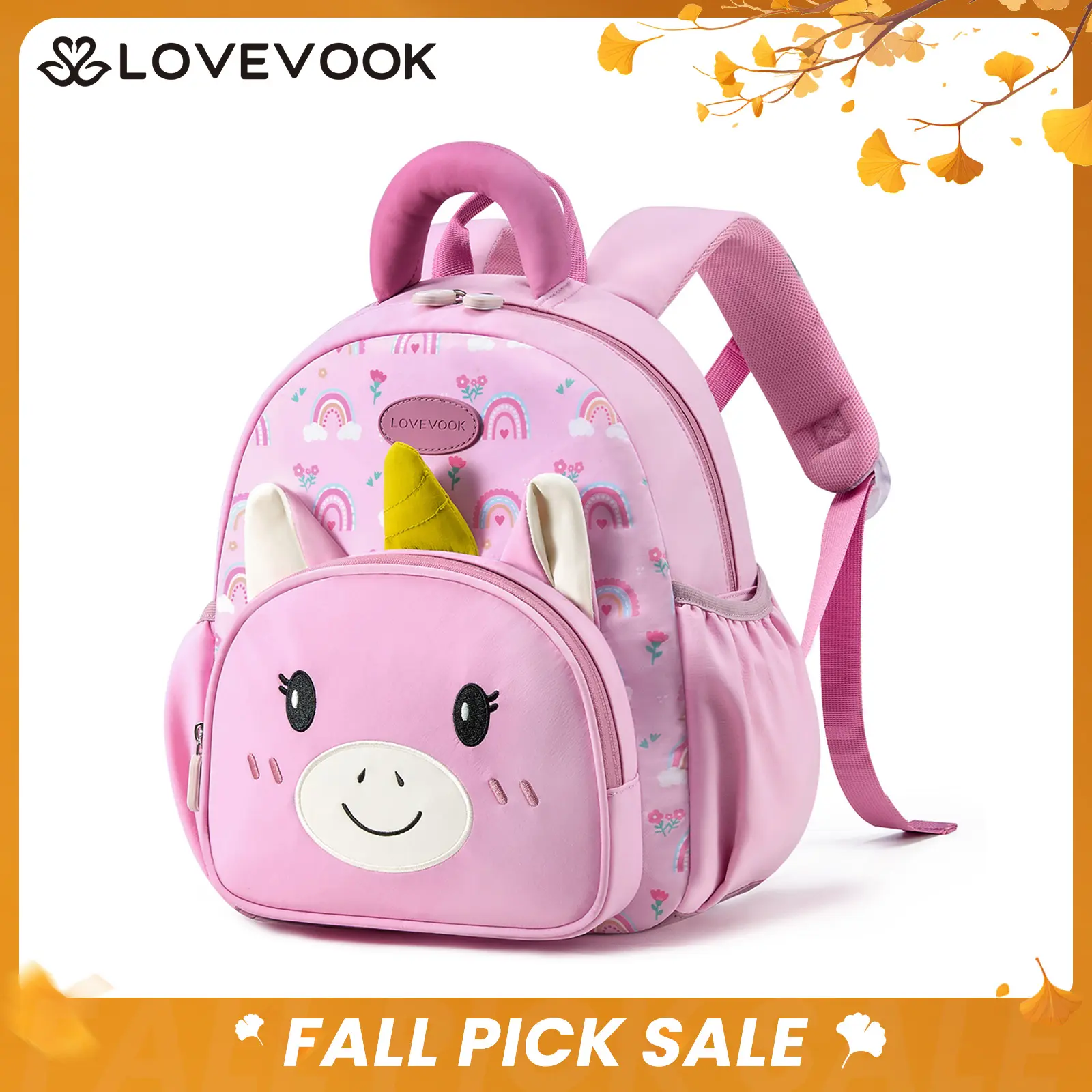 LOVEVOOK Toddler Backpack for Girls 3-5, Preschool Backpack for Little Girl Boy, Small Toddler Bookbag for School, Birthday Gift, Kindergarten Elementary Kids Backpack，outdoorfun