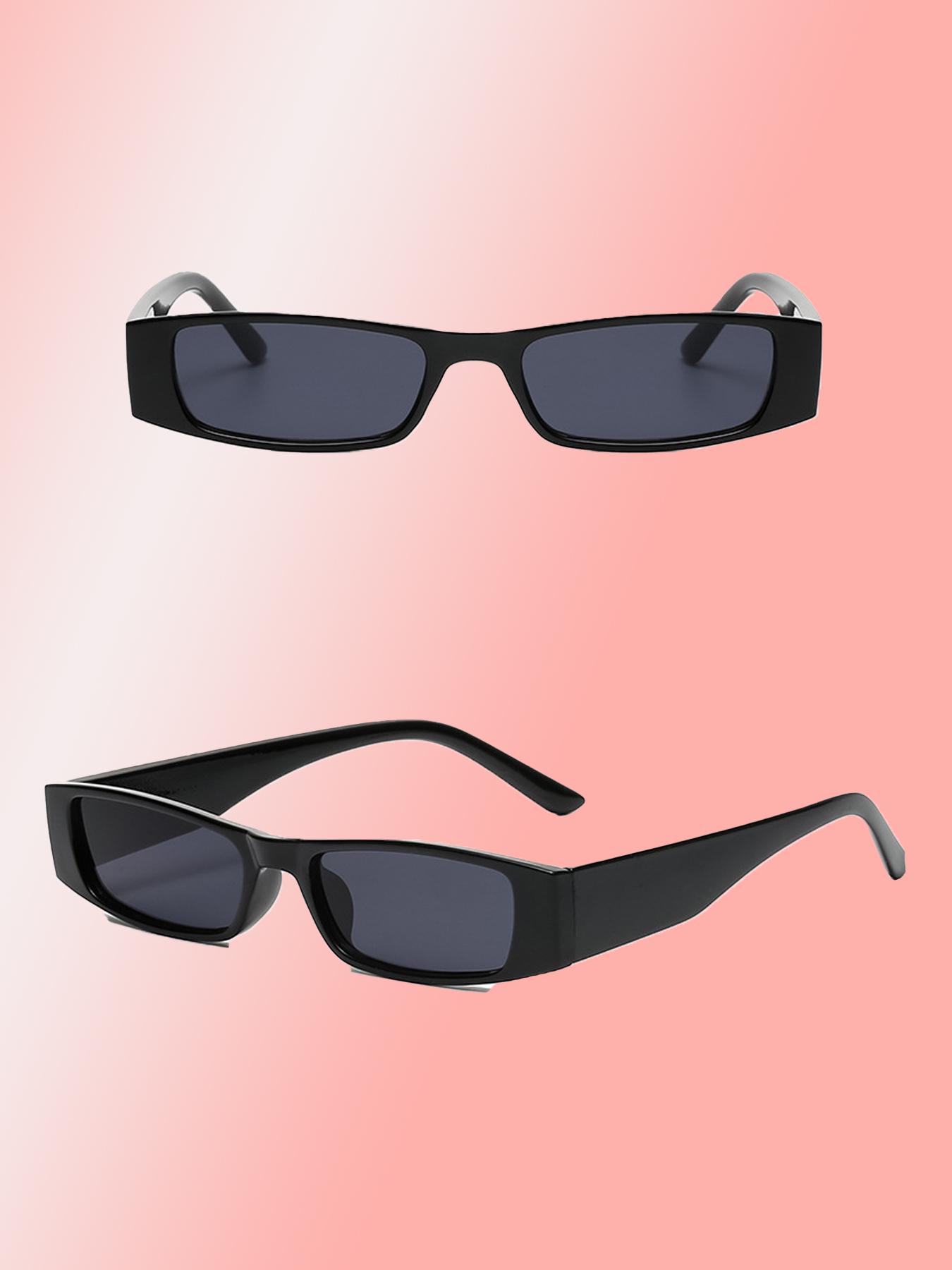 Unisex Vintage Rectangle Frame Eyeglasses, Trendy Casual Full Rim Eyeglasses for Everyday Use, Fashion Accessories for Outdoor Activities, Vintage Rectangle Shades