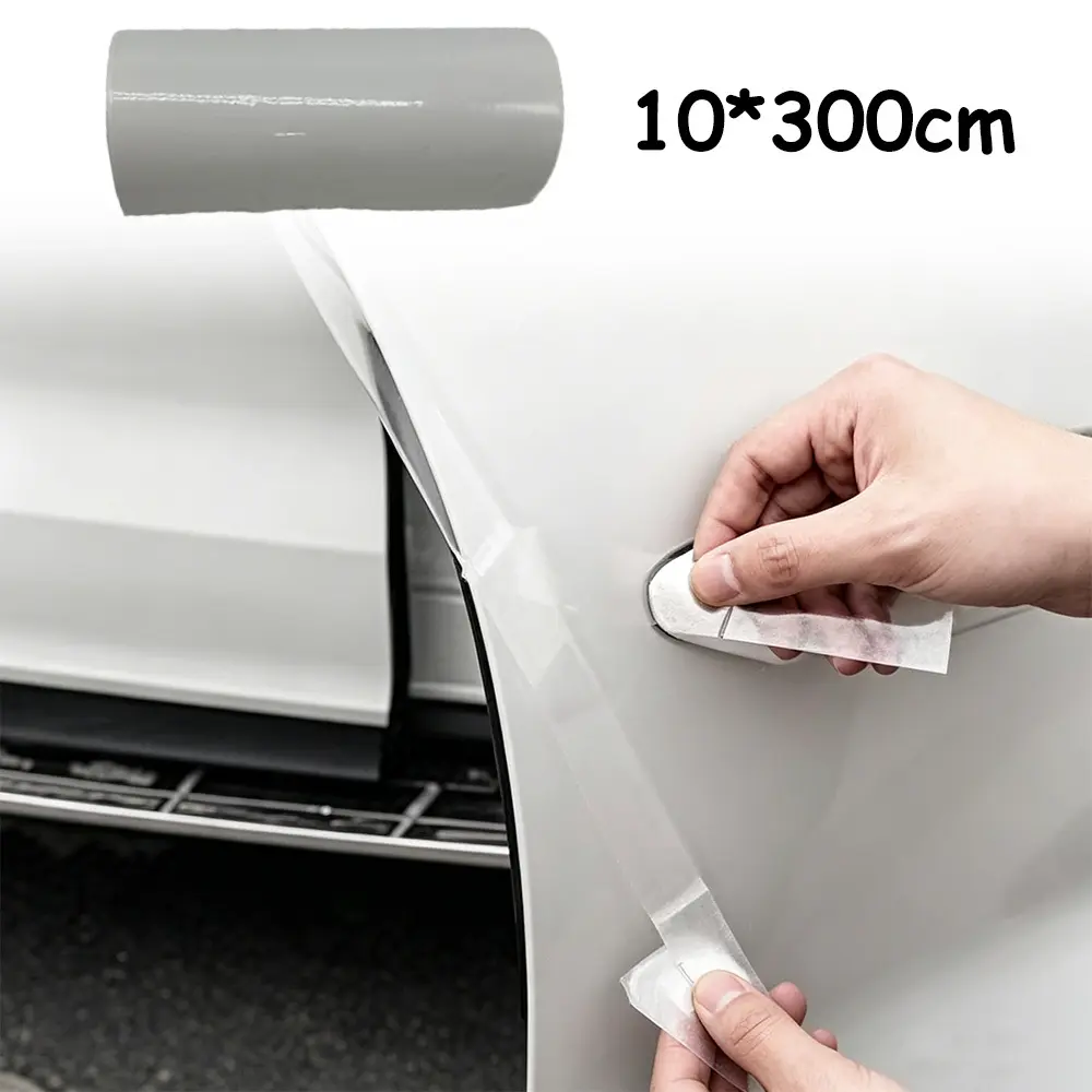 Transparent self-adhesive car protective film roll, scratch resistant door bowl protective sticker, invisible car paint shielding sticker, easy to install car exterior modification accessories