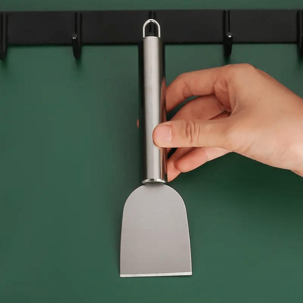 Stainless Steel Cleaning Scraper, 1 Count Multipurpose Metal Utility Spatula for Kitchen, Bathroom, Home, Durable Cleaning Tool for Home Kitchenware