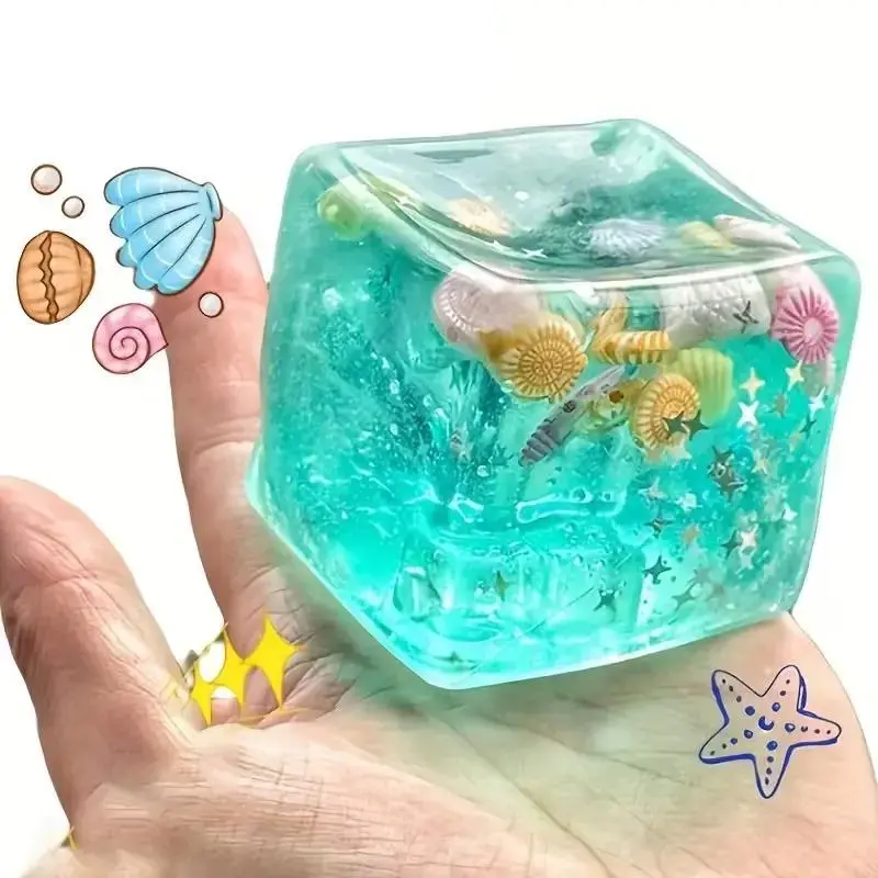 Stress-Relief Toy, Infinite Squeeze Squishy Stress Relief Cube Toy, Fun Gift for Christmas, Party, Birthday, School Rewards