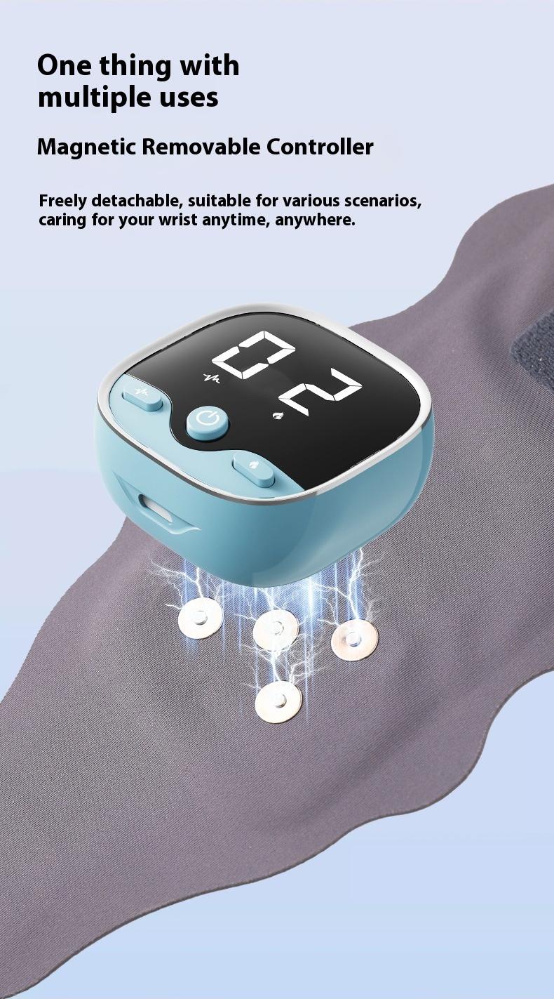 Electric Wrist Vibratory Massager with Heat Therapy for Hand Care Pain Relief, Lightweight 5 Massage Modes 9 Levels, Heated Cordless Rechargeable Hand Massage Wrap for Carpal Tunnel Arthritis Gamer, Portable Gift for Women Men Parents, Home Office Travel