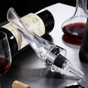 Wine Aerator Pourer Spout, Rich Bubbles Decanter Spout, Improved Flavor Aerating Pourer, No-Drip Wine, Gift for Wine Lovers