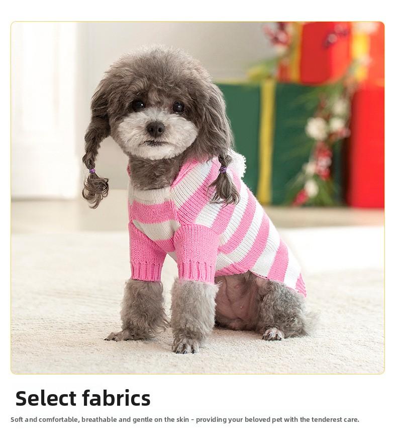 New Pet Knitted Sweater Fall Winter Warm 2-Leg Dog Clothes Multiple Colors Soft Knitwear for Small Medium Dogs Gold Plated Custom Collar shoes