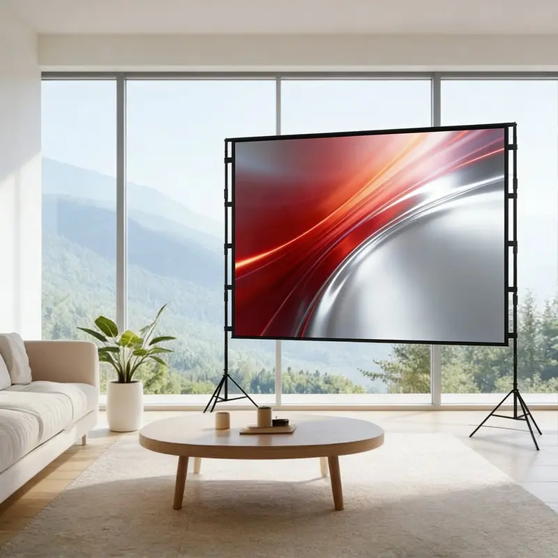 High density portable white projection screen with stand 84 inches/100 inches/120 inches/single stand screen, adjustable stand height portable projection screen, suitable for indoor and outdoor use in movies, home theaters, games, and offices
