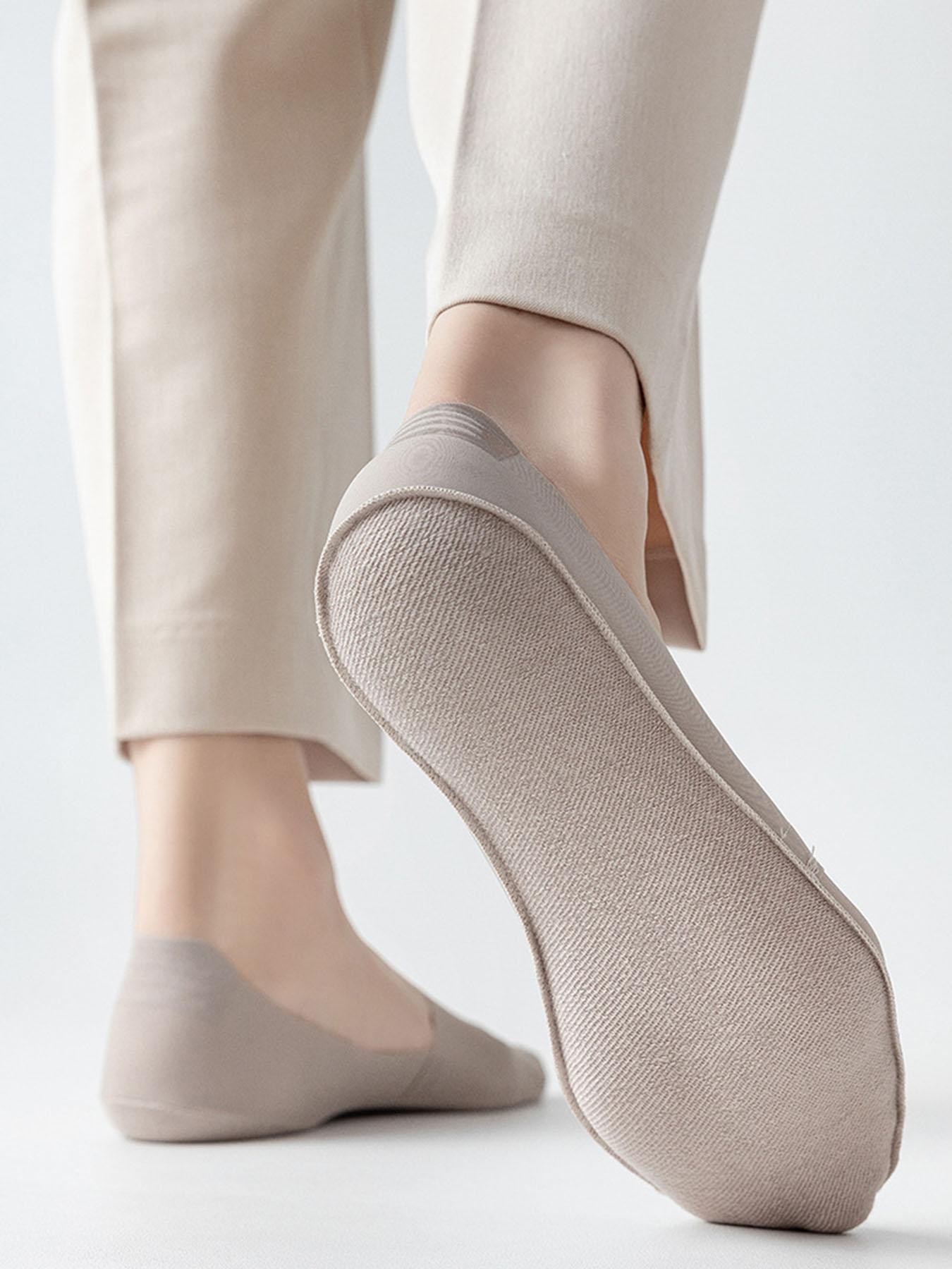 Summer 2024, Men's 4 Pairs Casual Invisible Socks, Plain Breathable Boat Socks, Casual Stylish Socks, Comfy Men's Socks & Hosiery for Summer Daily Wear