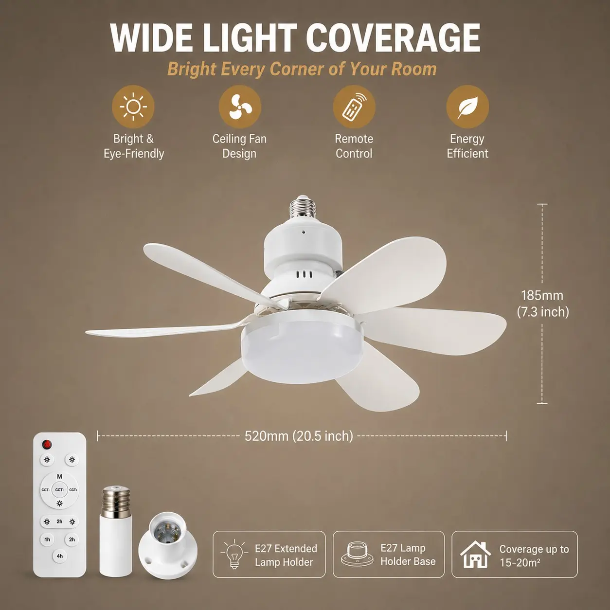 Plug-in Ceiling Fan Light with Remote Control, Pure Copper DC Motor, Variable-Speed Energy-Saving Quiet Operation with Adjustable Lighting and Timer Function, Home Decor Lighting, Atmosphere Lighting, Decorative Atmosphere Light