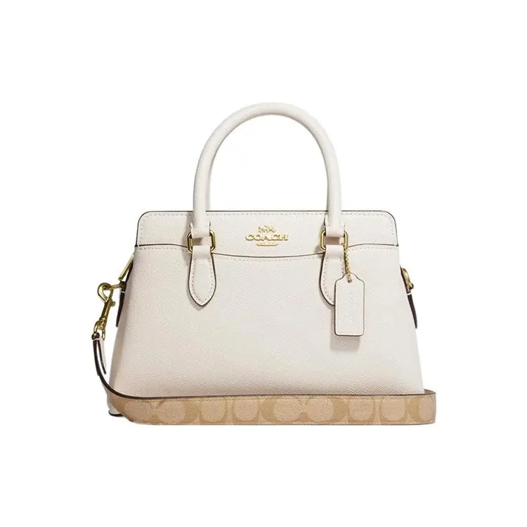 COACH Darcie 26 PVC Tote Crossbody Bag for Women, Minimalist Chalk White