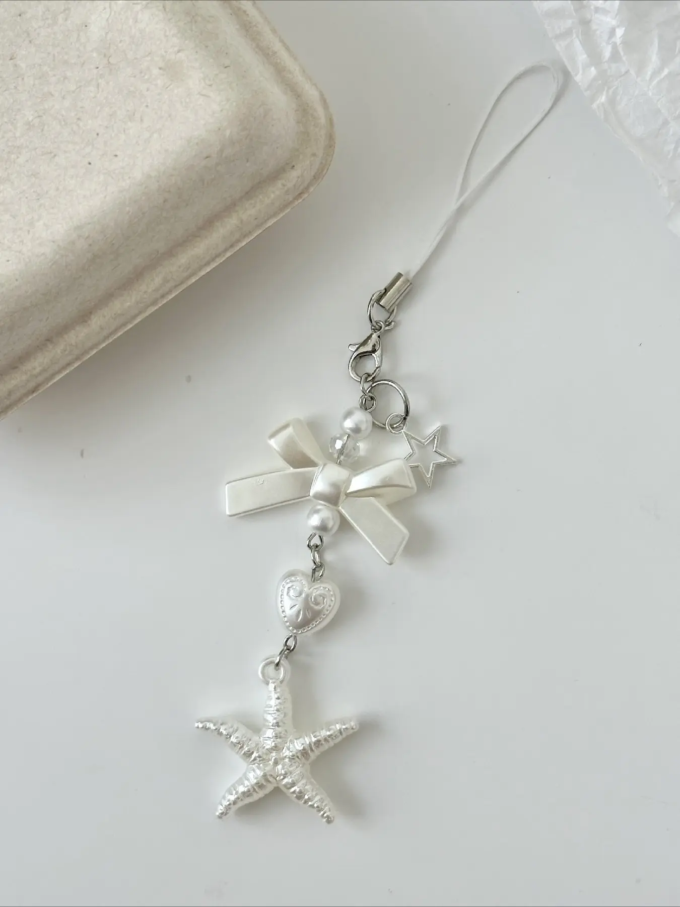 Style Phone Chain, Baroque Butterfly Knot Keychain, Elegant Heart Shape, All Seasons Accessory, Charming Stars Pattern