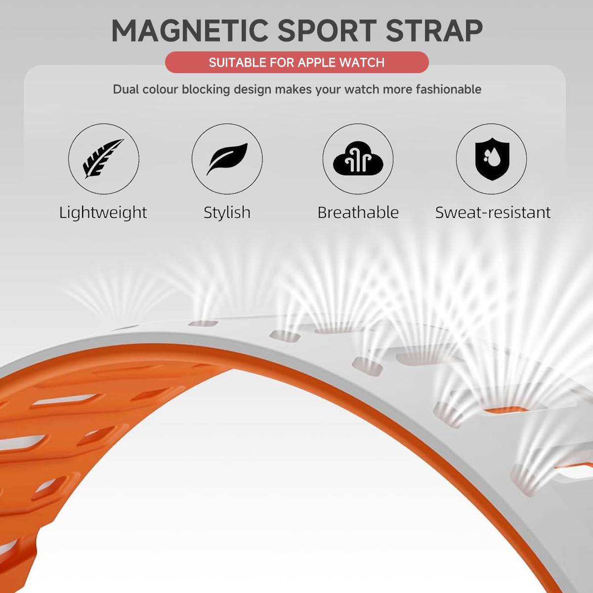 Magnetic Strap For Apple Watch Ultra 2 49mm 44mm 45mm 46mm 42mm Belt Silicone Bracelet iWatch Series 11 10 8 7 6 5 9 Se 40mm Bands