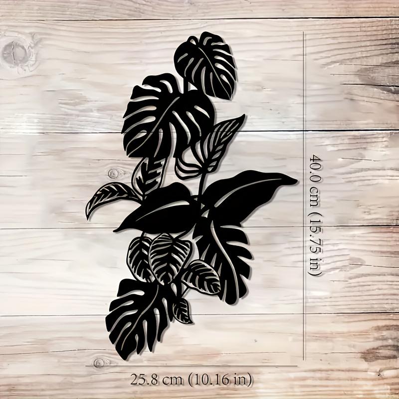 Large Monstera Metal Wall Art, Elegant Black Tropical Leaf Indoor Outdoor Decor Durable Iron Plant Sculpture for Home Wedding Housewarming Mother's Day Gift, Modern Mid Century Farmhouse Style Easy Hang, Housewarming Gift High Quality Sculpture