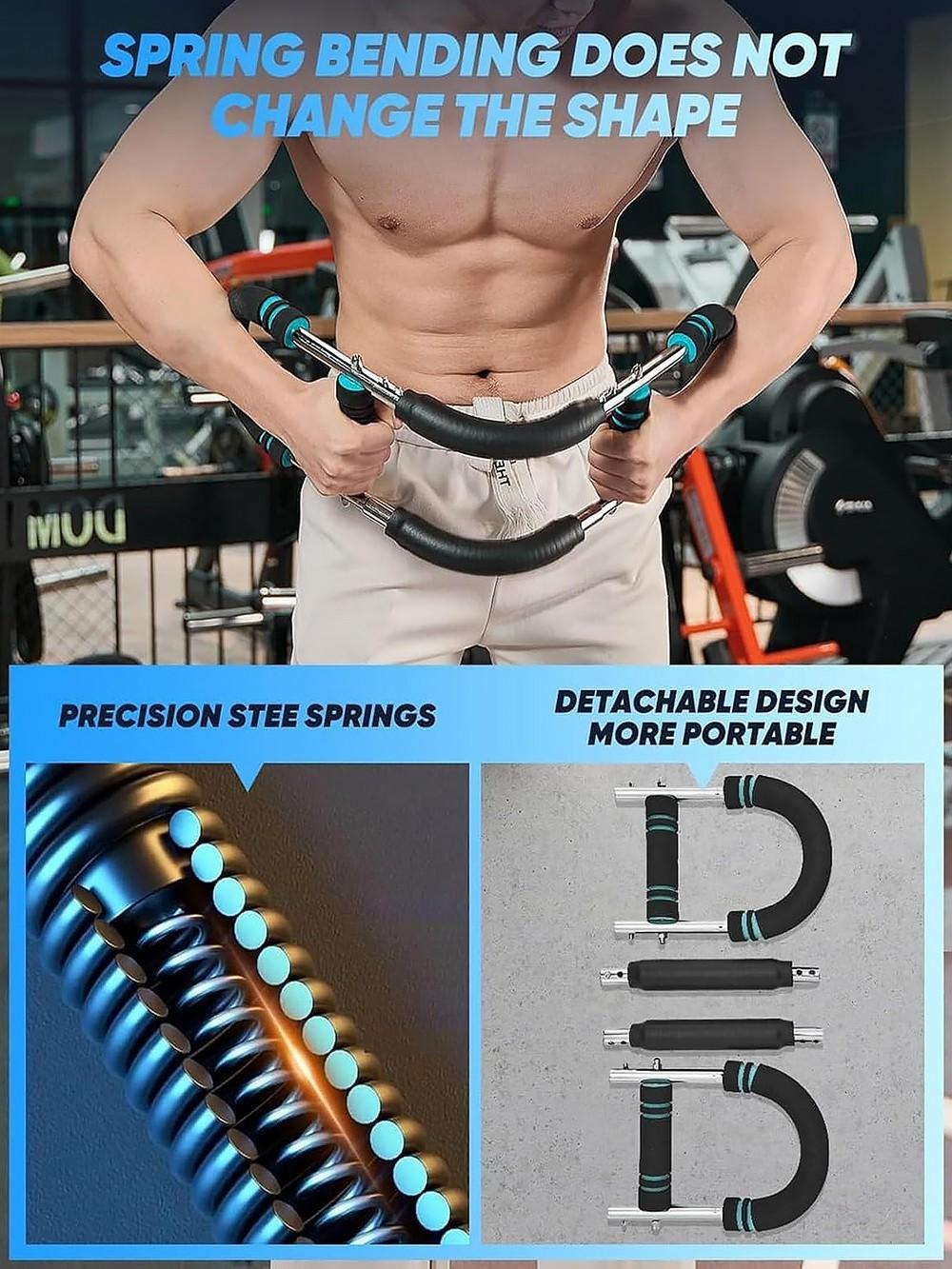 60-100lb Adjustable Power Twister Bar, Portable Detachable Fitness Machine for Home & Gym, Chest Shoulder Forearm Exerciser, 2026 New Pro Twister Arm Muscle Trainer