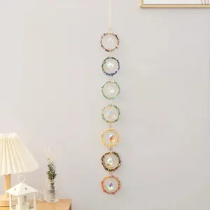 Crystal Sun Catcher, Seven Ring Rainbow Maker, Christmas Gift, Courtyard Garden Living Room Window Decoration, Garden Accessories, Holiday Ornament