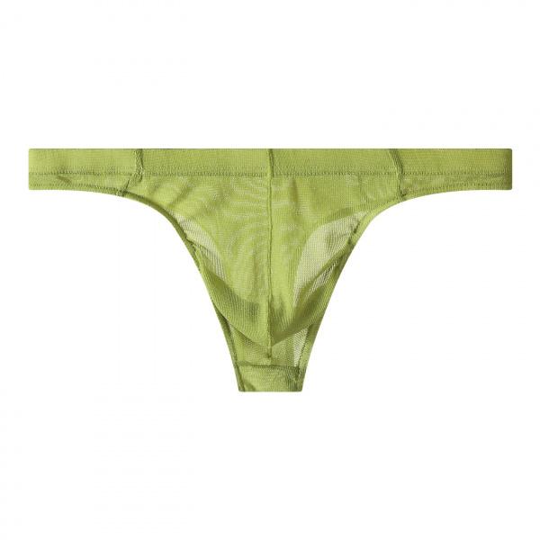 Men's triangular underwear with lightweight mesh, quick drying, breathable knitted fabric, low waist thong, solid color polyester fiber size M-XXL