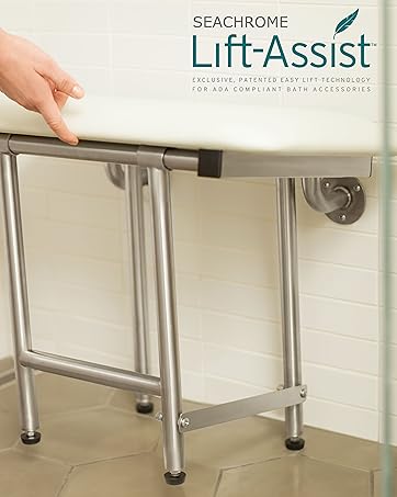 Rectangular Shower Shelf with Rail in Matte Black Finish