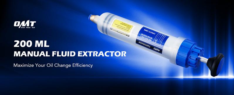 Orion Motor Tech 200/350mL Yellow/Blue Manual Fluid Extractor and Filler, Syringe Style Pump for Car Power Steering Transmission Gear Oil & Brake Fluid Changes,Hand Vacuum Pump for ATV Boat Automotive Fluid Extraction,extension tube
