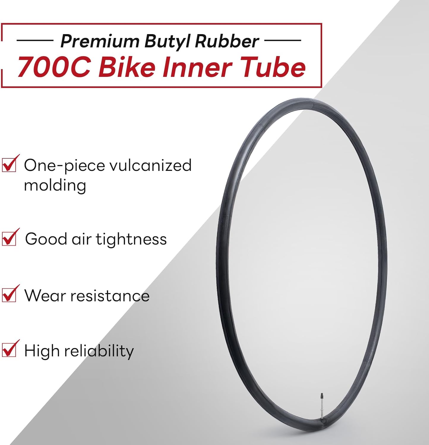 700x18C/19C/20C/21C/22C/23C/24C/25C FV60mm  Tube, 700C Replacement Bicycle Inner Tube (Single) Reliable 700 x 18C-25C  Inner Tube Presta Valve for City/Road/Gravel Cycling Scenarios