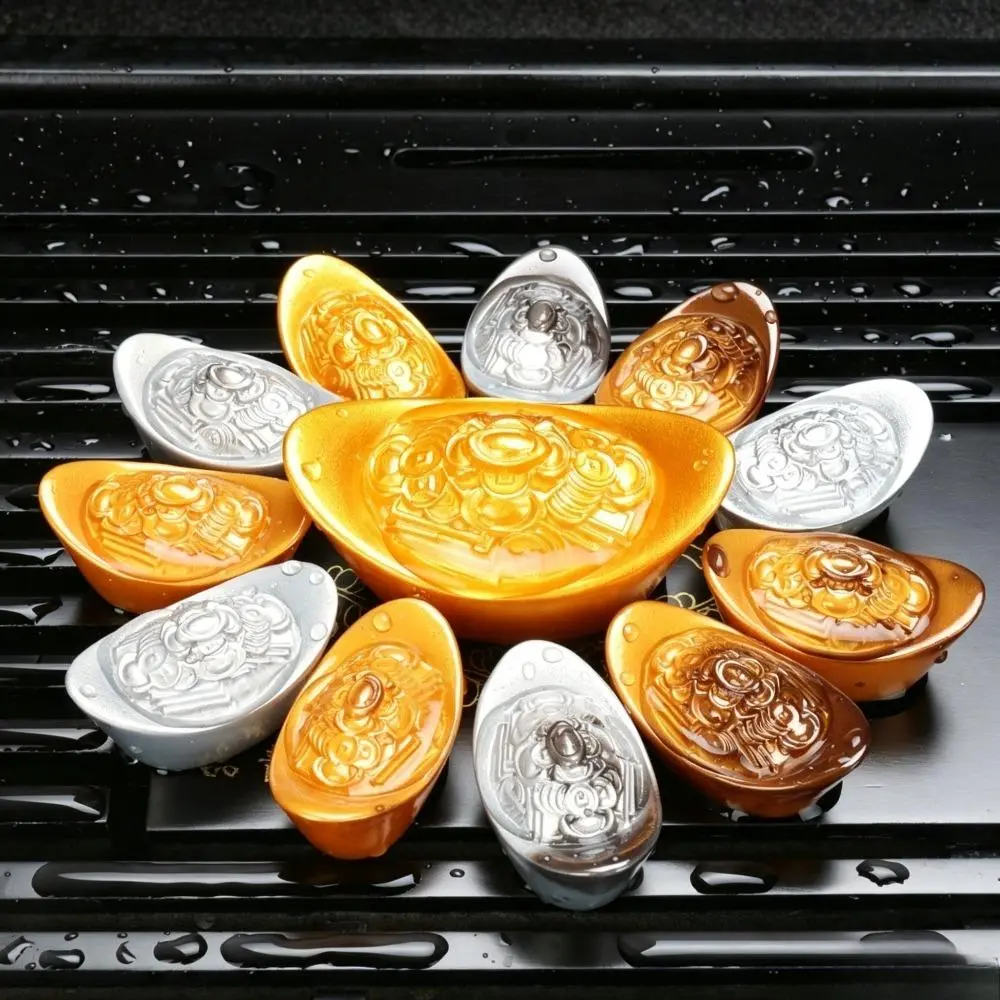 Heat-Activated Color Changing Zisha Clay Wealth Ingot Charm - Smooth Traditional Decorative Bag Accessory, Cultivable Kung Fu Tea Tray Ornament, Auspicious Gift Figurine
