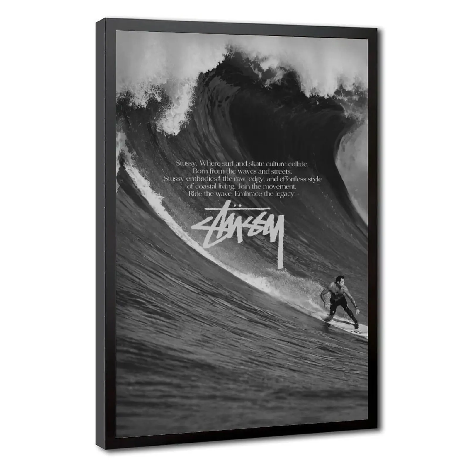 Surfer Beach Big Wave Coastal Street Style Poster, 90s Y2K California Surf Fashion Wall Art Poster for Studio Home Decor