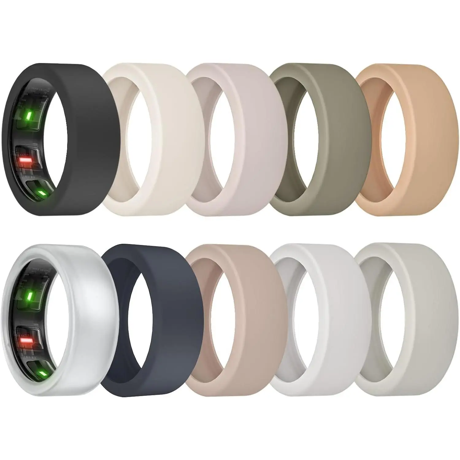 10 Pack Ring Cover for Oura Ring Gen 4/3,  Protector for ULTRAHUMAN Ring AIR Working Out Accessories Men Women ( 10 Colors-5, S (6/7/8/9/10/11))