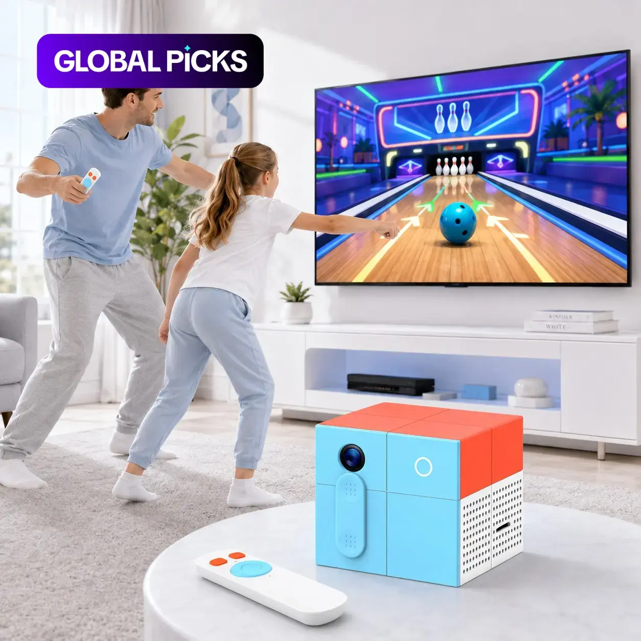 Home Interactive Motion Game Console, Ai Body Recognition, No Wear Required, Plug-And-Play, Ideal for Family Fun and Fitness, Gaming Console #GLOBAL PICKS