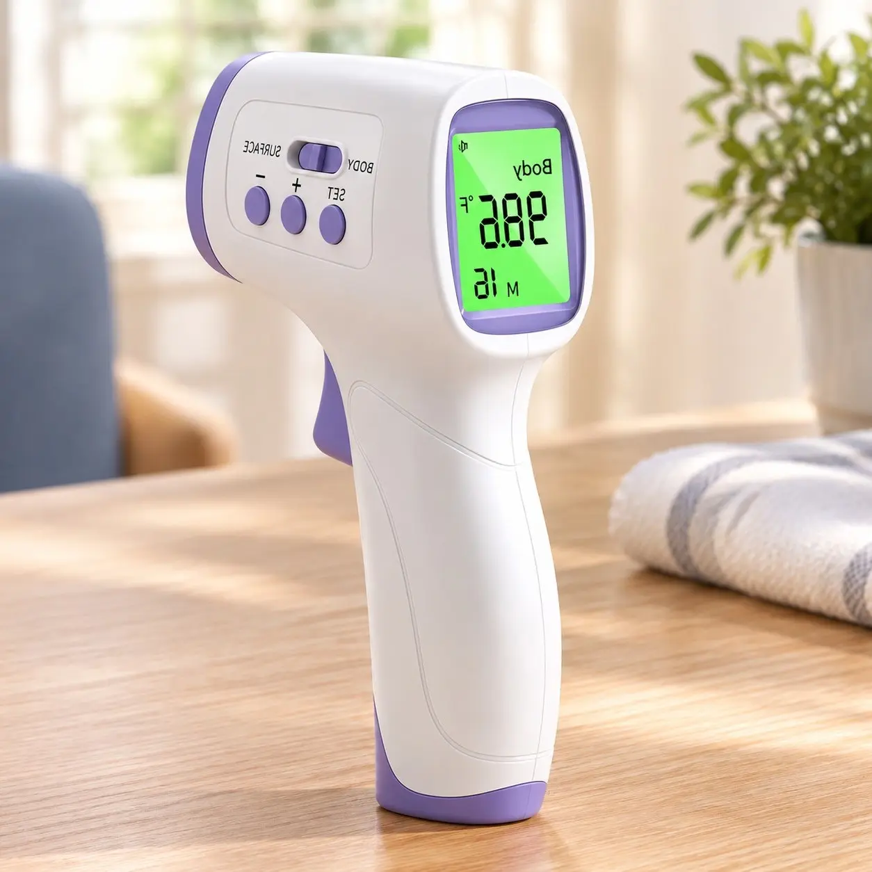 No-Touch Forehead Thermometer for Adults, Kids & Babies - 1-Second Fast Reading with Fever Alarm, 3-Color Backlit & 32 Memories, Non-Contact Digital Thermometer, FDA ClearedGift