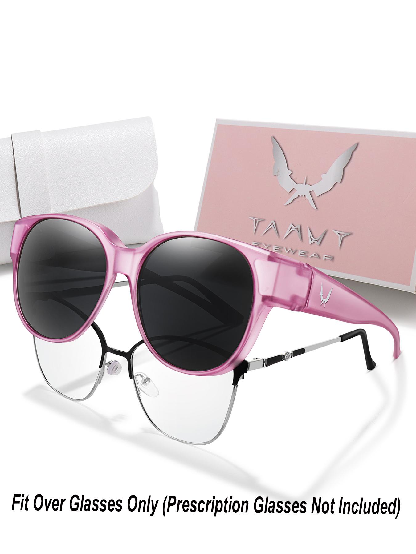 Fit Over Glasses Sunglasses, Sporty Wrap Around Sunglasses for Women & Men, Comfortable Wear Over Glasses for Everyday Style