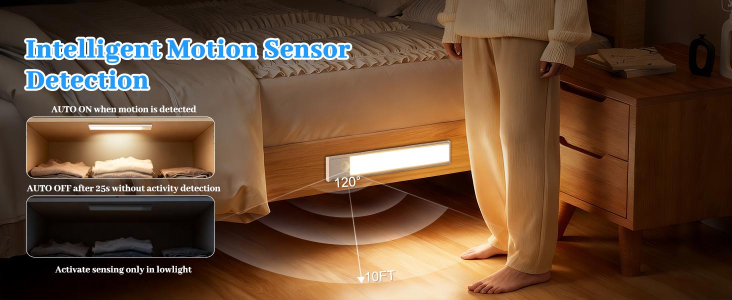 3/6Pcs Under Cabinet Lighting with Charging Station, Rechargeable Motion Sensor Light Indoor, Dimmable Closet Lights with 3 Color Tempers, Magnetic Under Cabinet Lights for Kitchen Wireless