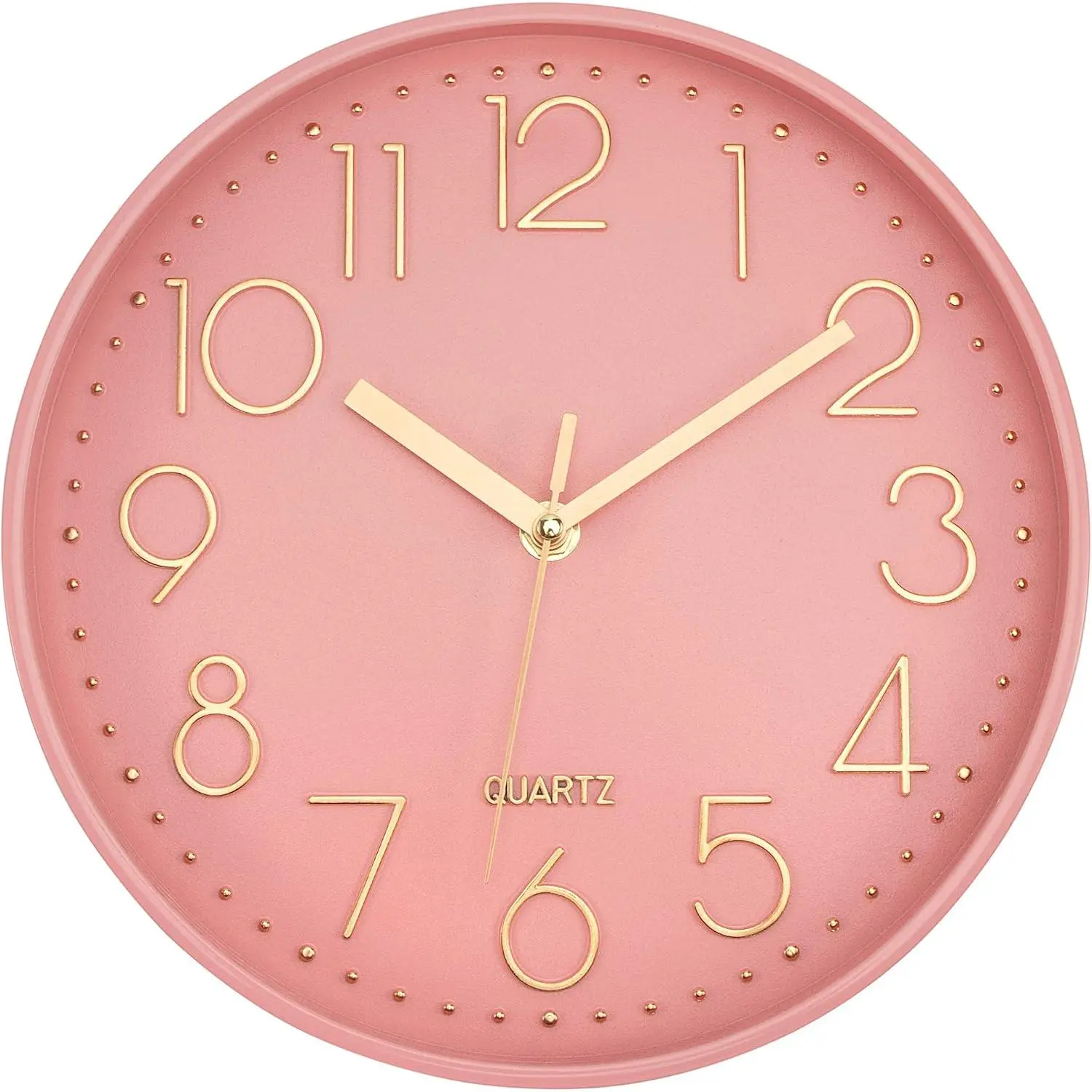 Wall Clock Modern  Operated Analog Small Cute Silent Non-Ticking Decorative Clock for School Office Classroom Bedroom Kitchen Living Room  Decor (10 inch)