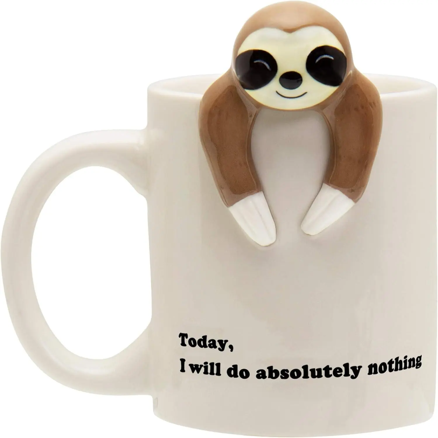 Novelty Shaped Funny Sloth Coffee Cup - Modern Candy-Inspired White Elephant Gift for Coworkers - Cute Kitchen Drinkware Office Present