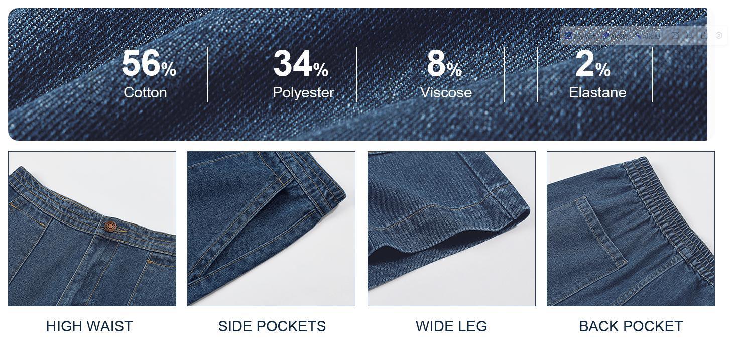 Danedvi Women's Casual Jean Shorts High Waisted Denim Shorts Wide Leg Summer Shorts with Pockets