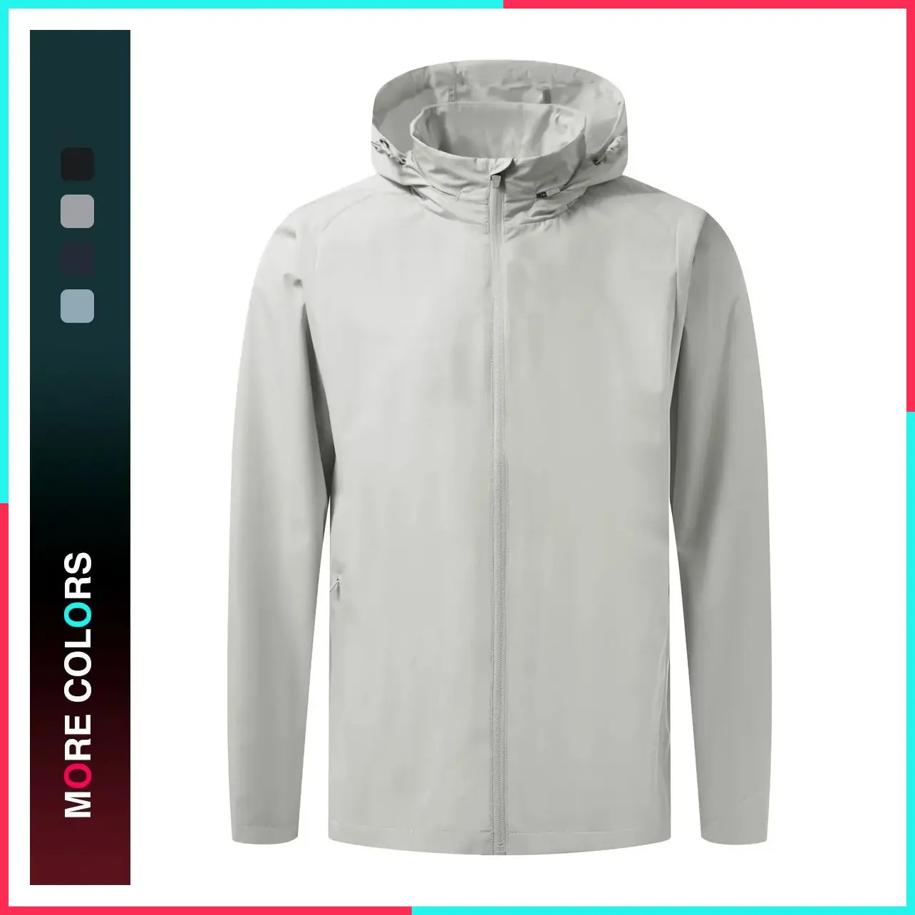 Men's Waterproof Windproof Softshell Jacket Lightweight Packable Hooded Hiking Running Outdoor Jacket
