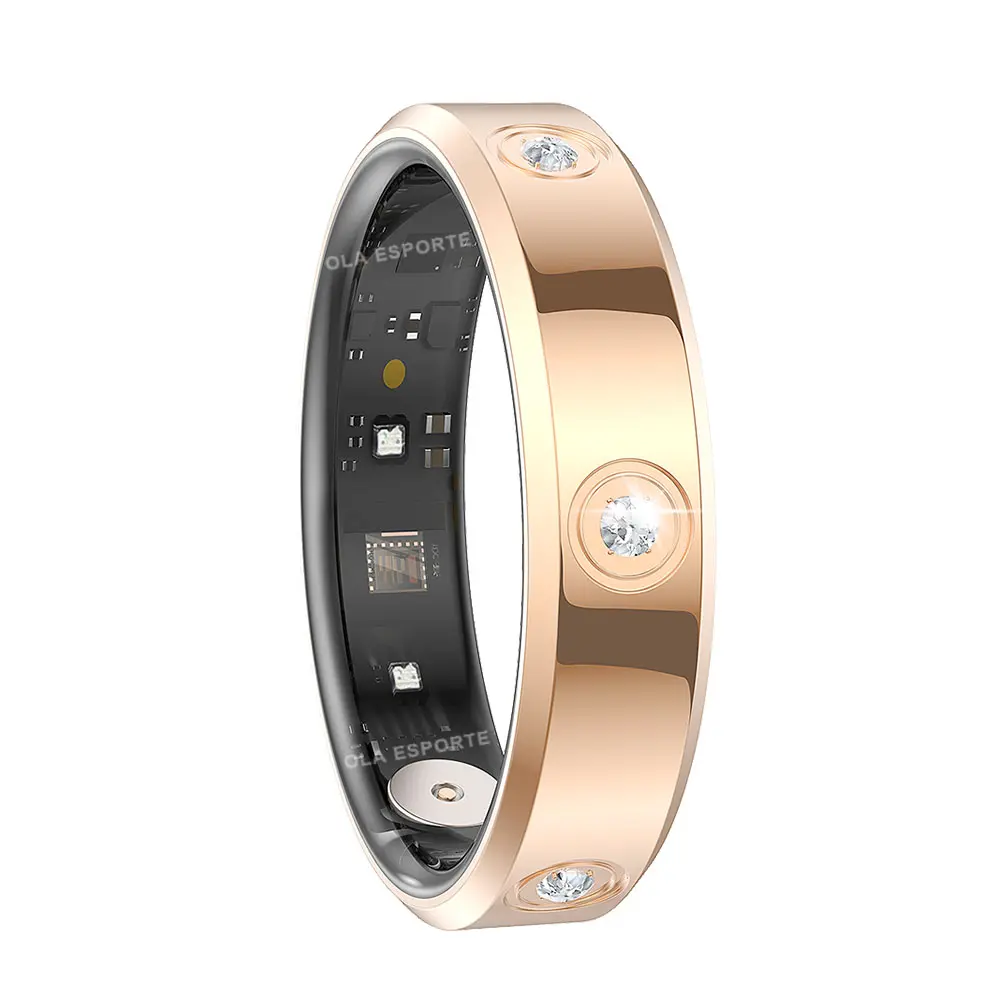 Fashion Smart Ring Men Women, Heart Rate Blood Oxygen, Sleep tracker spo2 Monitor, 5ATM ip68 Waterproof activity tracker ,Multi-sport Mode Smartring For Android iOS health management Rose Gold Smart Sleep tracking and Fitness Ring activity monitoring