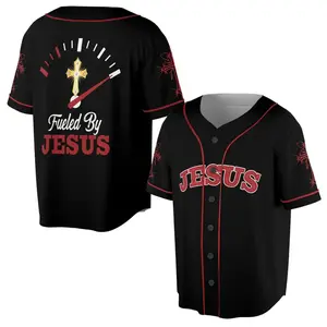 Red Cross Fueled By Jesus Baseball Jersey, Jesus Baseball Jersey #Jesus Baseball Jersey
