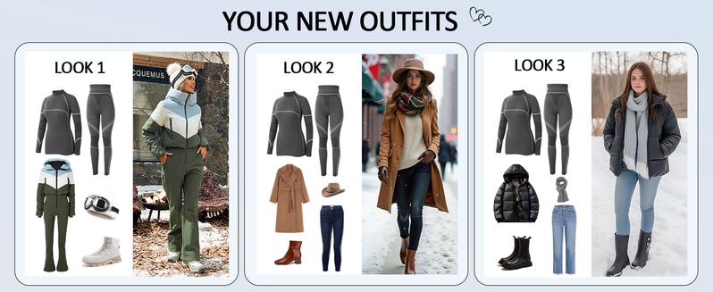 Yousify Womens Thermal Underwear Ski Breathable Warm Base Layer Winter Long Johns Top Bottom Sets for Cold Weather