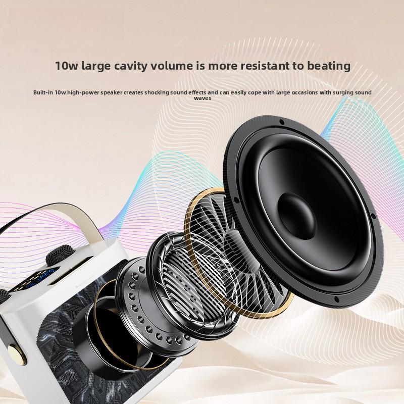 Portable Bluetooth Speaker for Home Karaoke & Outdoor Use Mini Home Theater with Deep Bass HiFi Sound