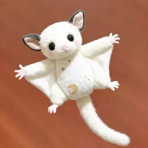 Cute Flying Squirrel Hanging Ornament, Plush Toy, Keychain, Bag Charm, Soft Animal Figure, Birthday Gift, Zoo Style, Shoulder Strap