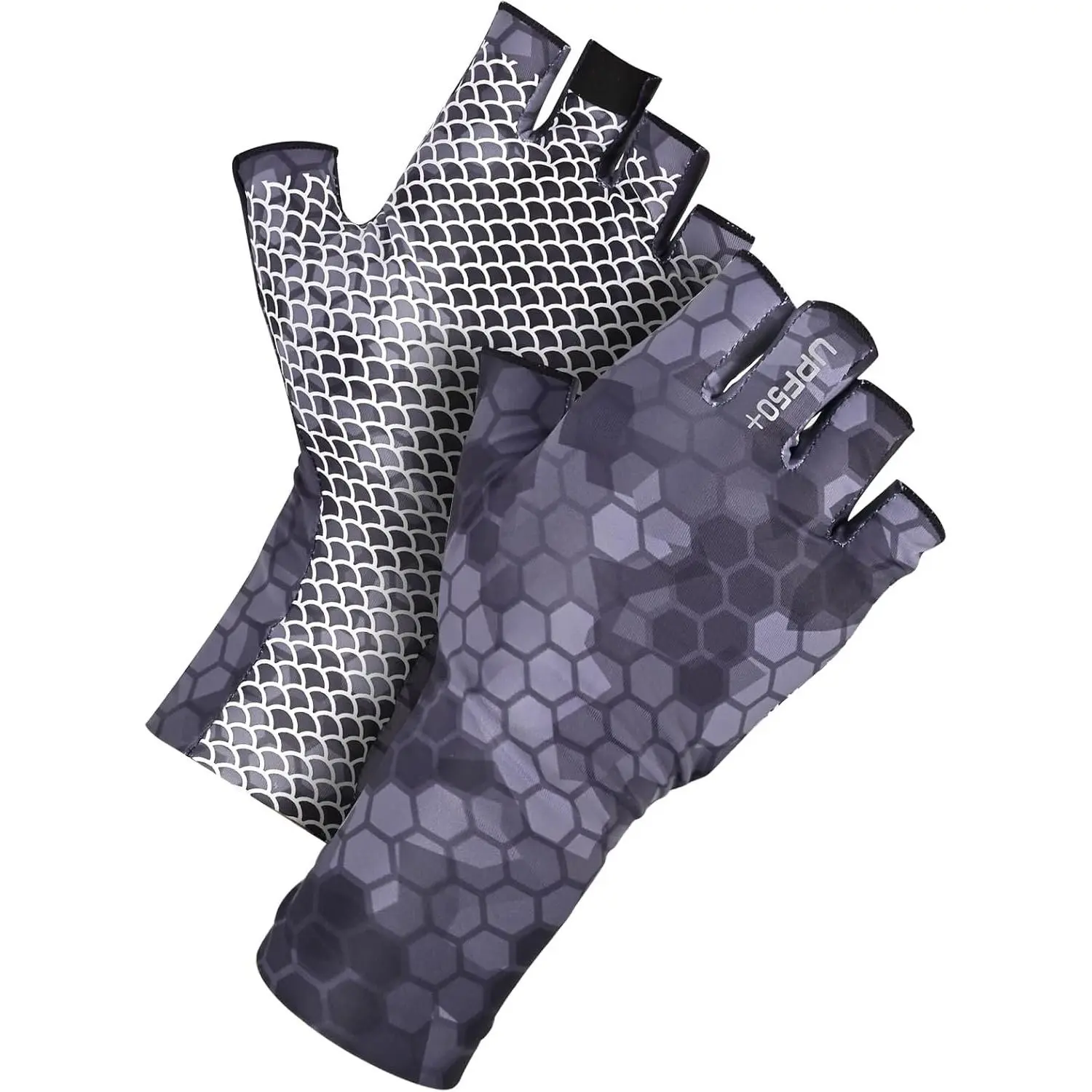 Fly Fishing Gloves Men Sun Sleeves Fingerless UPF Camo Quick-Drying UV Sun Protection for Kayak Rowing Adults Women