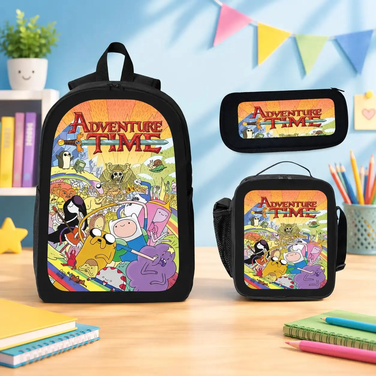 Spacious Family Guy 3pcs Backpack Set School Backpack Insulated Lunch Bag & Pencil Pouch 3-in-1 Backpack Set Lightweight Durable TikTok Aesthetic Back to School Gift for Boys Girls Students Unisex