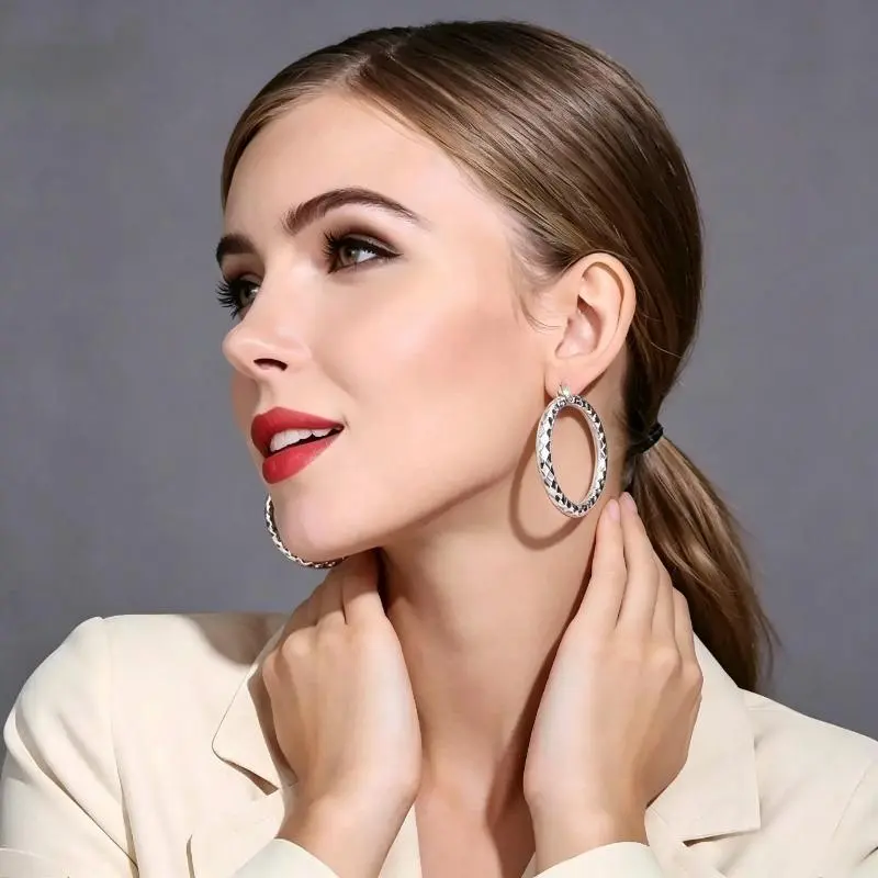 925 Sterling Silver Mini Textured Hoop Earrings, Sparkling Cut Hypoallergenic Clicker Earrings, Sensitive Ears Friendly Secure Closure Dainty Earrings for Women Daily Wear