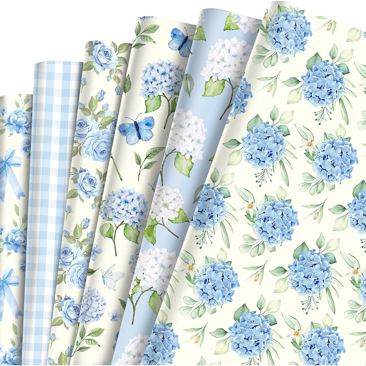 Blue Hydrangea Wrapping Paper