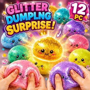 Shiny Baozi Dumpling Mystery Blind Box Set, Creative Slow Rebound Squishy Decompression Squeeze Toy, Rare Surprise Collectible Gift, Minimalist Tabletop Ornament Indoor Mood Relief Decor