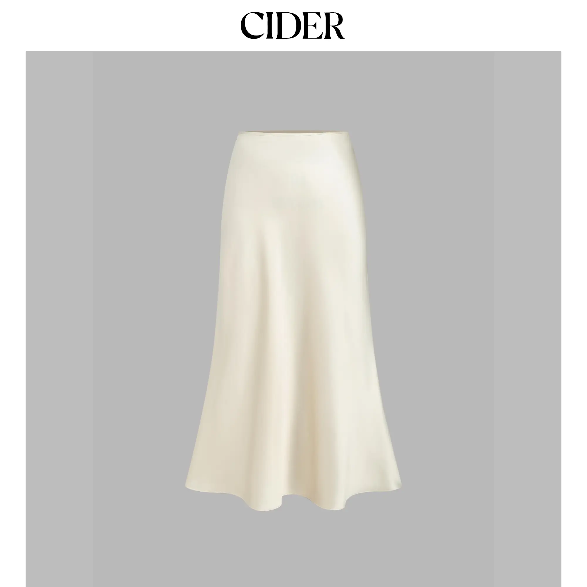 Cider Petite Satin Ruffle Bias Cut Midi Skirt