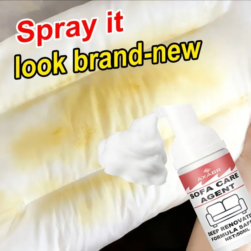 Multi-Purpose Water-Free Cleaning Foam, Gentle on Fabric, Sofa, Carpet, Shoes & Leather, Helps Refresh and Revive Surfaces