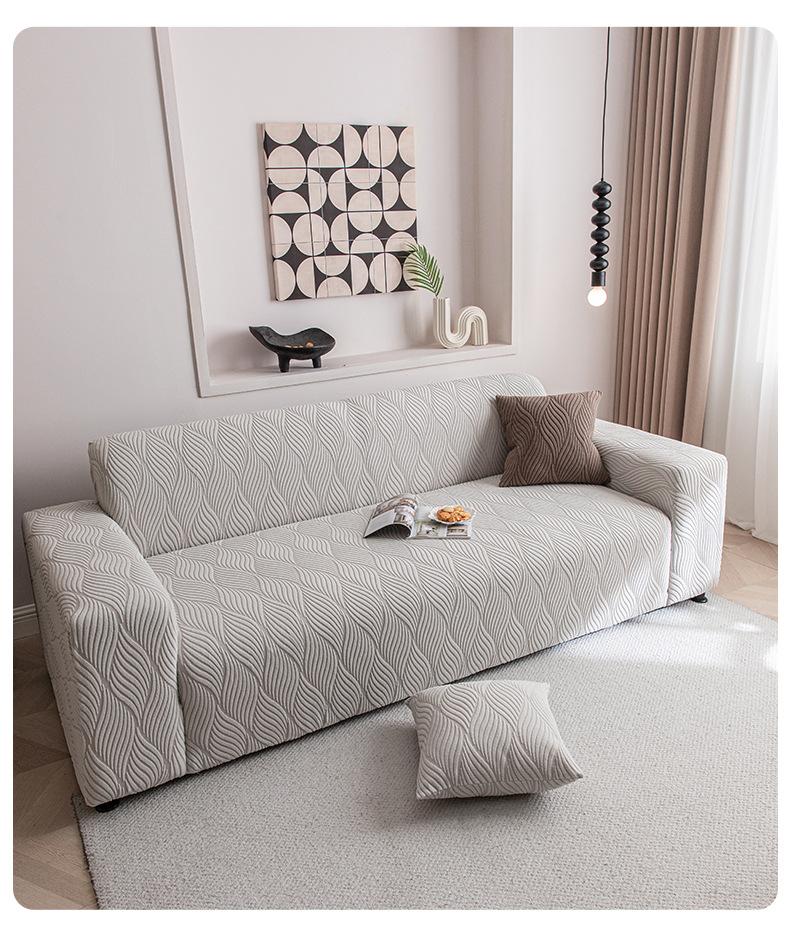 NILUOH 2026 New Style Simple Jacquard Flannel Sofa Cover, All-Season Universal Full-Cover Slipcover with Anti-Slip Function