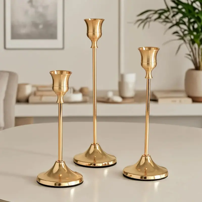 1 set Candle Holder, Vintage Decor Candlestick Holders, Vintage Candle Stand, Vintage Modern Decorative Centerpiece for Table Decor Wedding Fireplace Mantel Home Furnishings Decor Housewarming Gift Interior Decoration Accessories