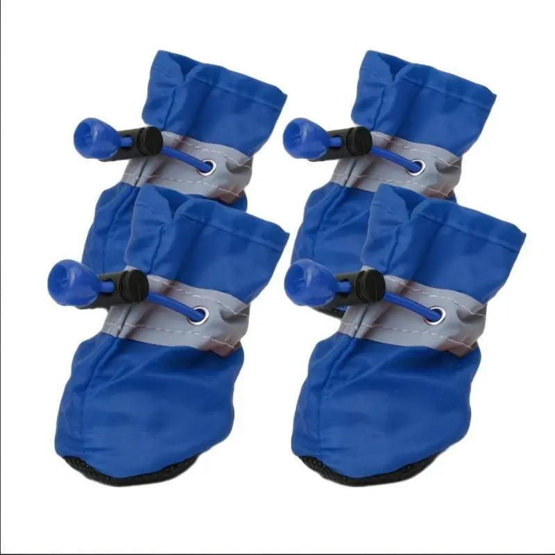 4Pcs Water-Resistant Anti-Slip Dog Shoes for Small Dogs, Paw Protector Booties for Outdoor Walking Hiking Wet Path Grip