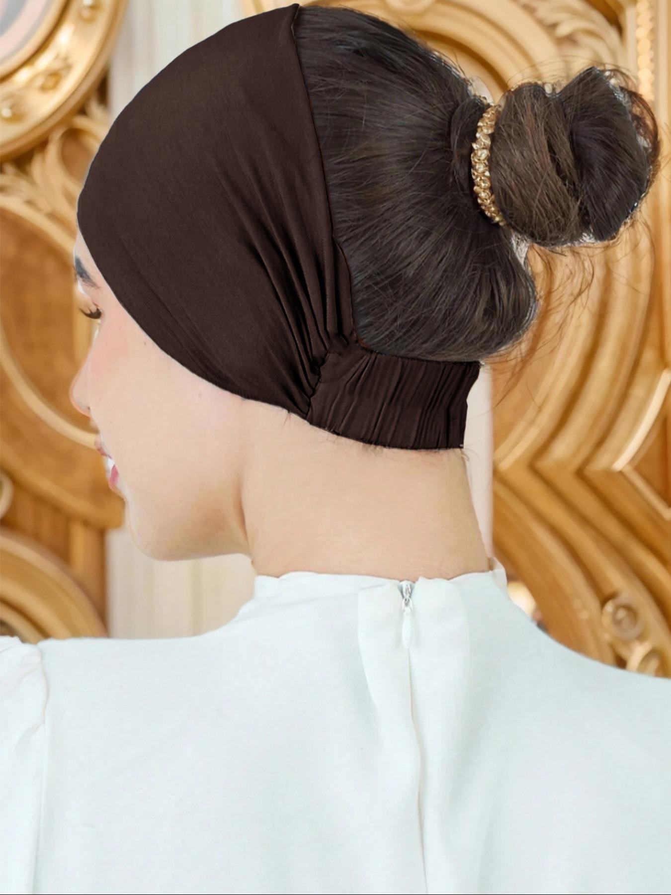 Women's Solid Color Ruched Instant Hijab, Casual Soft Comfortable Instant Hijab for Daily Wear, Modest Hijab, Fashion Accessories for Women & Girls